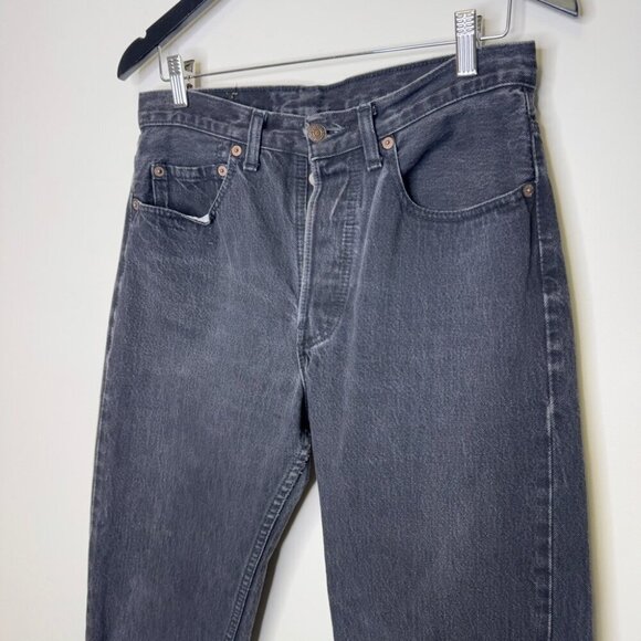 Vintage Levi’s 90s 501 Black Charcoal Denim Jeans 32/30 - Picture 2 of 15